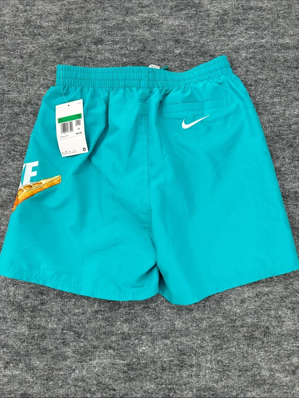 Nike Kids Turquoise Swim Shorts with White Logo and Gold Swoosh Size XL - Picture 6 of 8